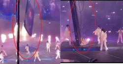 Pantalla gigante le cae en la cabeza a bailarín de K-pop (video)