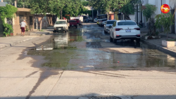 Fuerte desborde de aguas negras en la Juárez