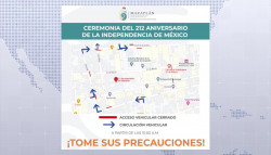 Cierran de manera parcial calles del Centro por Grito de Independencia