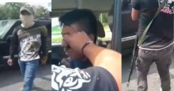 Indignante: sicarios pintan cara a militar frente a sus hijos