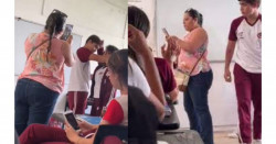 Alumnos del Cetis se pelean y maestra los graba en vez de detenerlos (video)
