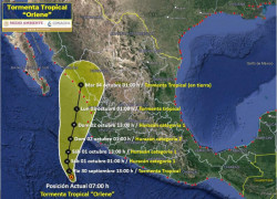 ORLENE podría dejar lluvia a la zona norte de Sinaloa