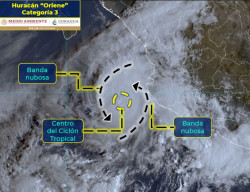 “Orlene” mantiene su trayectoria al sur de Sinaloa y  norte de Nayarit