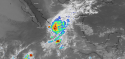 Orlene tocó tierra en Escuinapa
