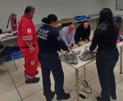 Recibe Policía Estatal capacitación en primeros auxilios por personal de Cruz Roja