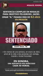 Sentencia ejemplar en Nogales para doble homicida.