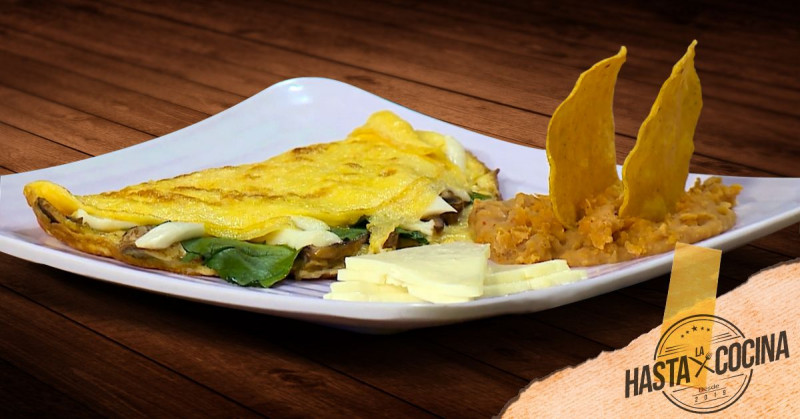 Cómo preparar Omelet de Espinaca y Champiñones (video receta)